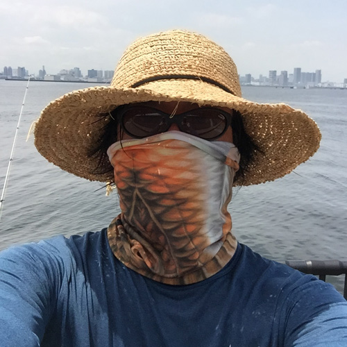 日焼け対策万全のオイラ