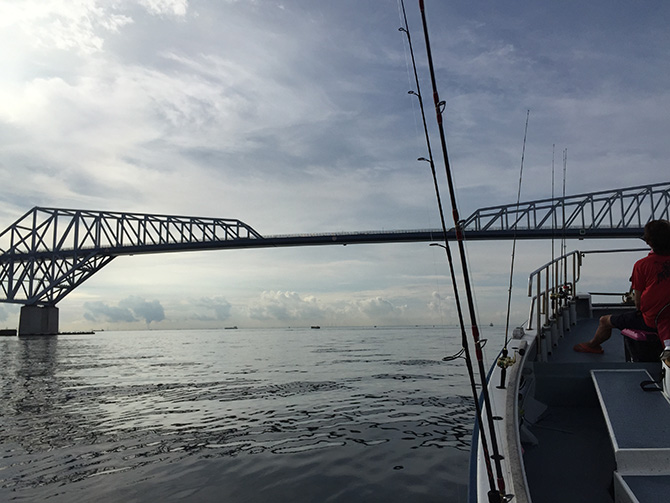 ゲートブリッジの下を通る