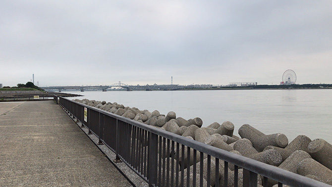 ヨットハーバー横の角