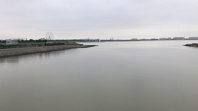 若洲大橋から荒川へ