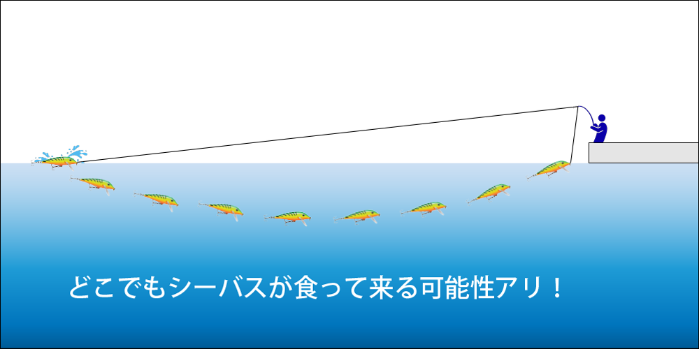 シーバスが食って来る位置