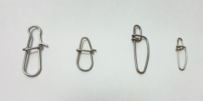 シーバス釣りで使うスナップ。たくさん種類があってどう使い分けるか。