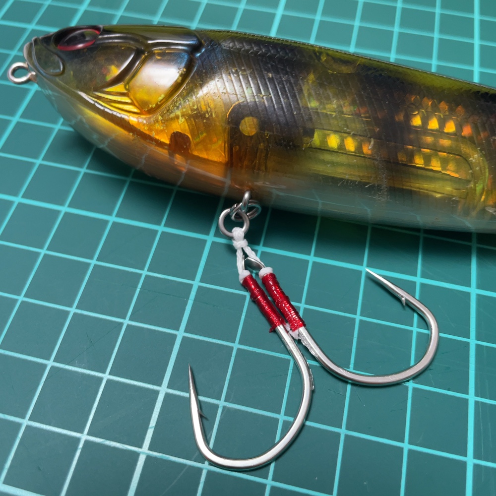 シングルフック2本アシストフック風に